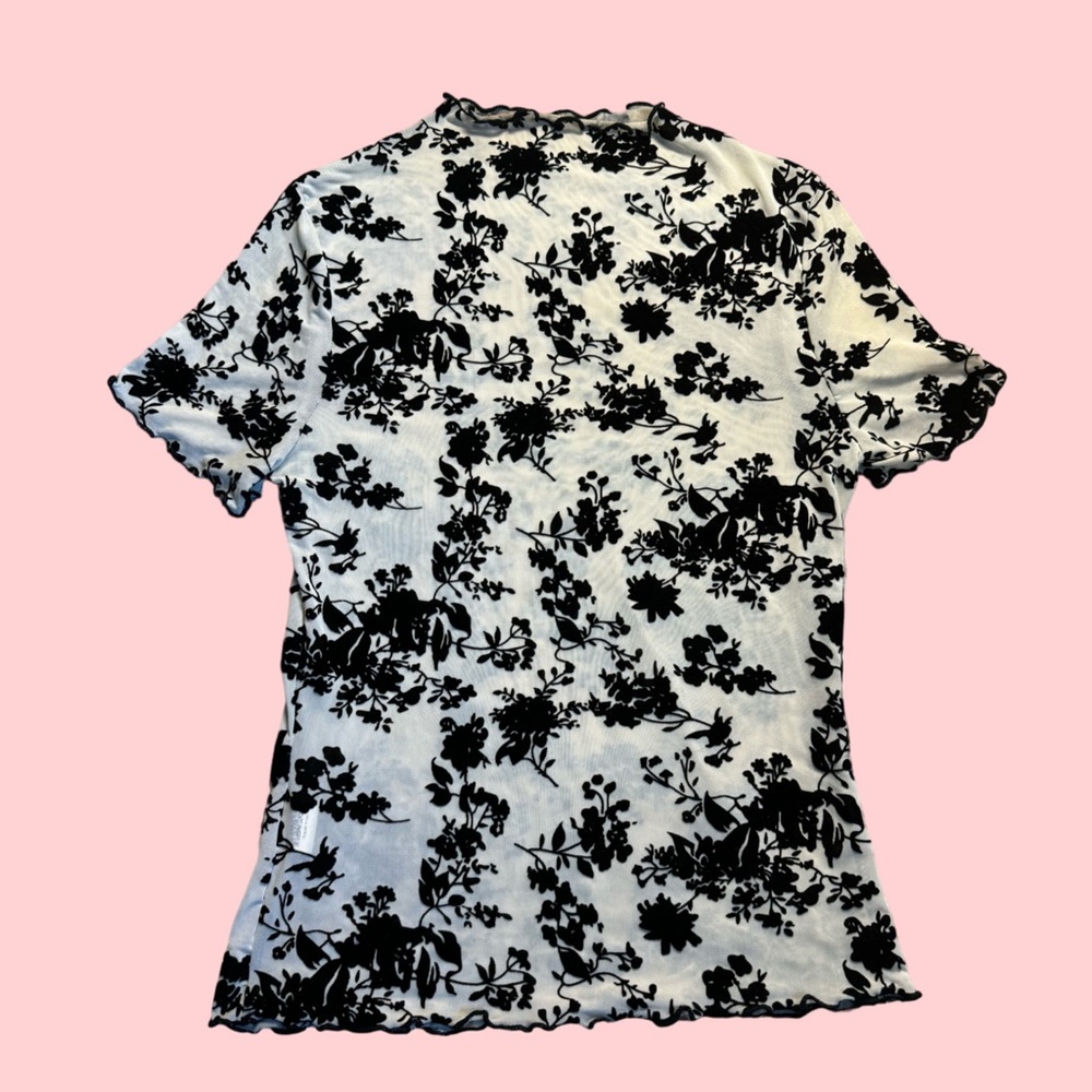 Sheer mesh floral top